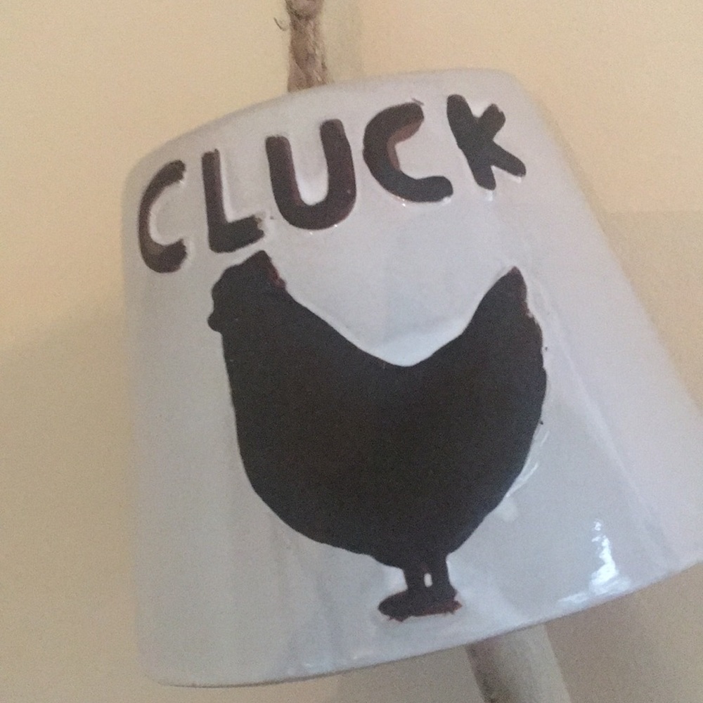 Last 1❗️Farmhouse Ceramic Rooster Cow Bell Garden - Picture 4 of 5